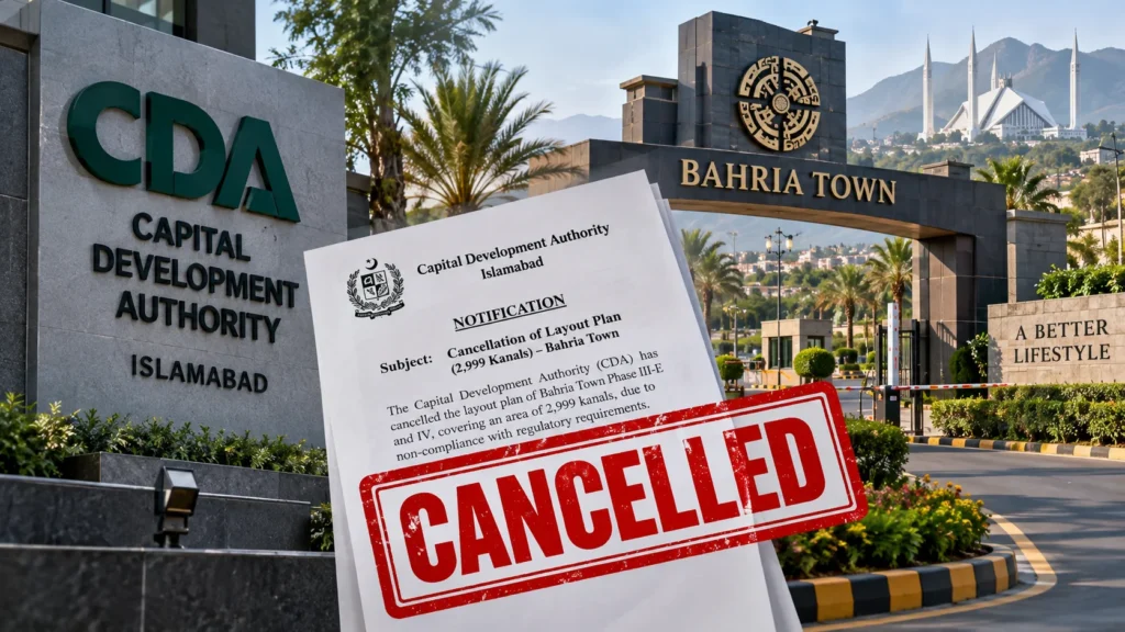Bahria Town Layout Plan Cancelled by CDA