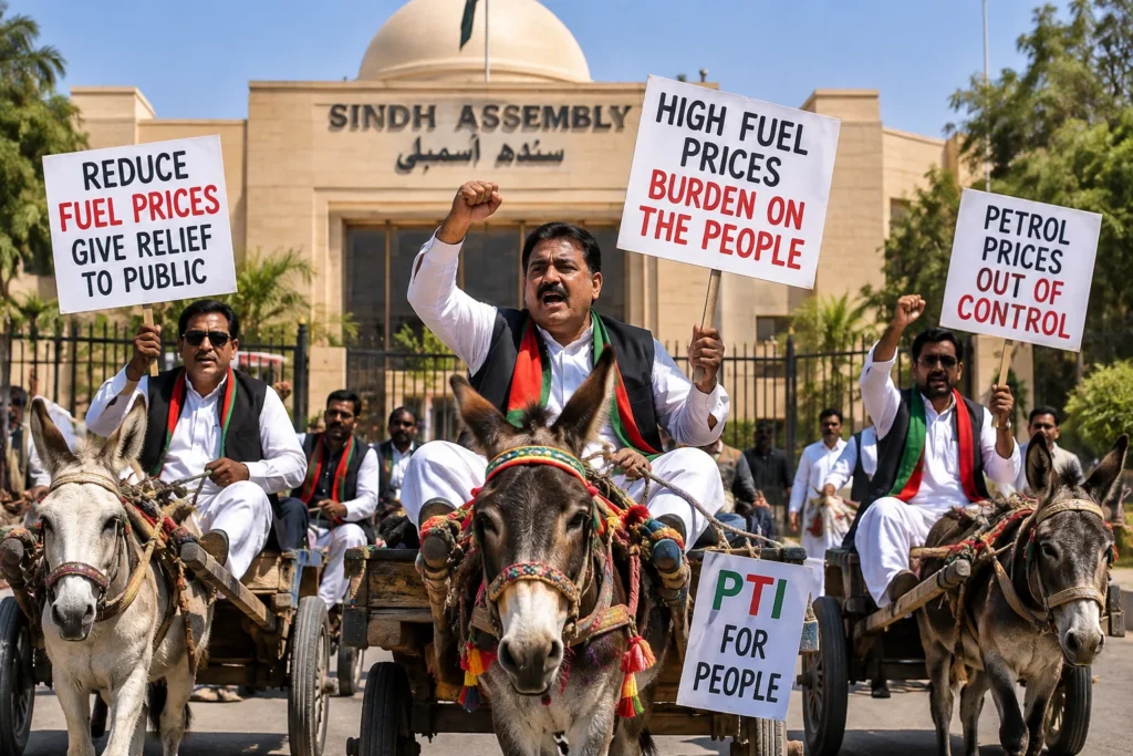 PTI donkey cart protest