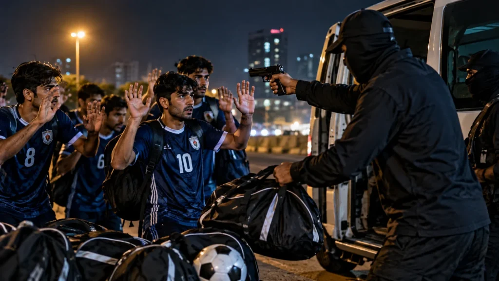 football team robbed in Karachi