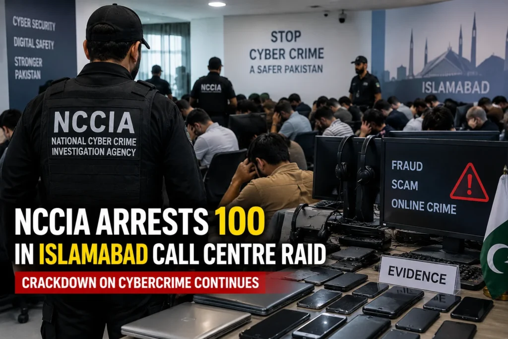 NCCIA arrests 100 in Islamabad